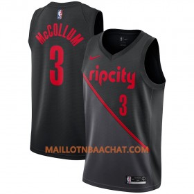 Maillot NBA Portland Trail Blazers C.J. McCollum 3 2018-19 Nike City Edition Noir Swingman - Homme